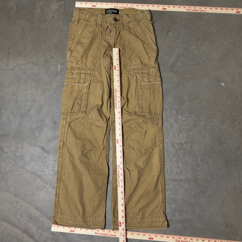 Vintage American Eagle Cargo Pants Mens 29x32 Khaki Tan Baggy Streetwear - Picture 2 of 4